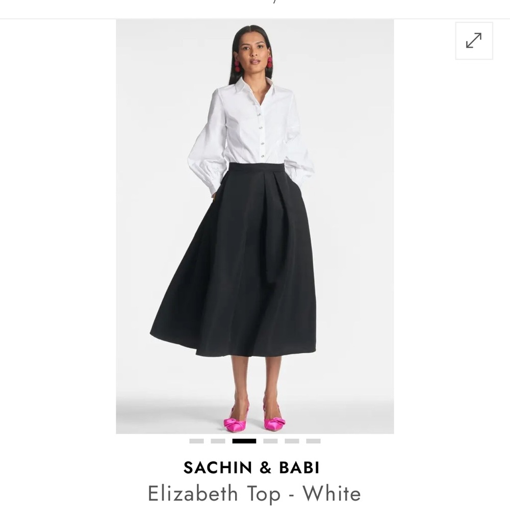 Sachin + Babi Elizabeth Top - White White Shirt Jacket size 4 - Picture 3 of 16